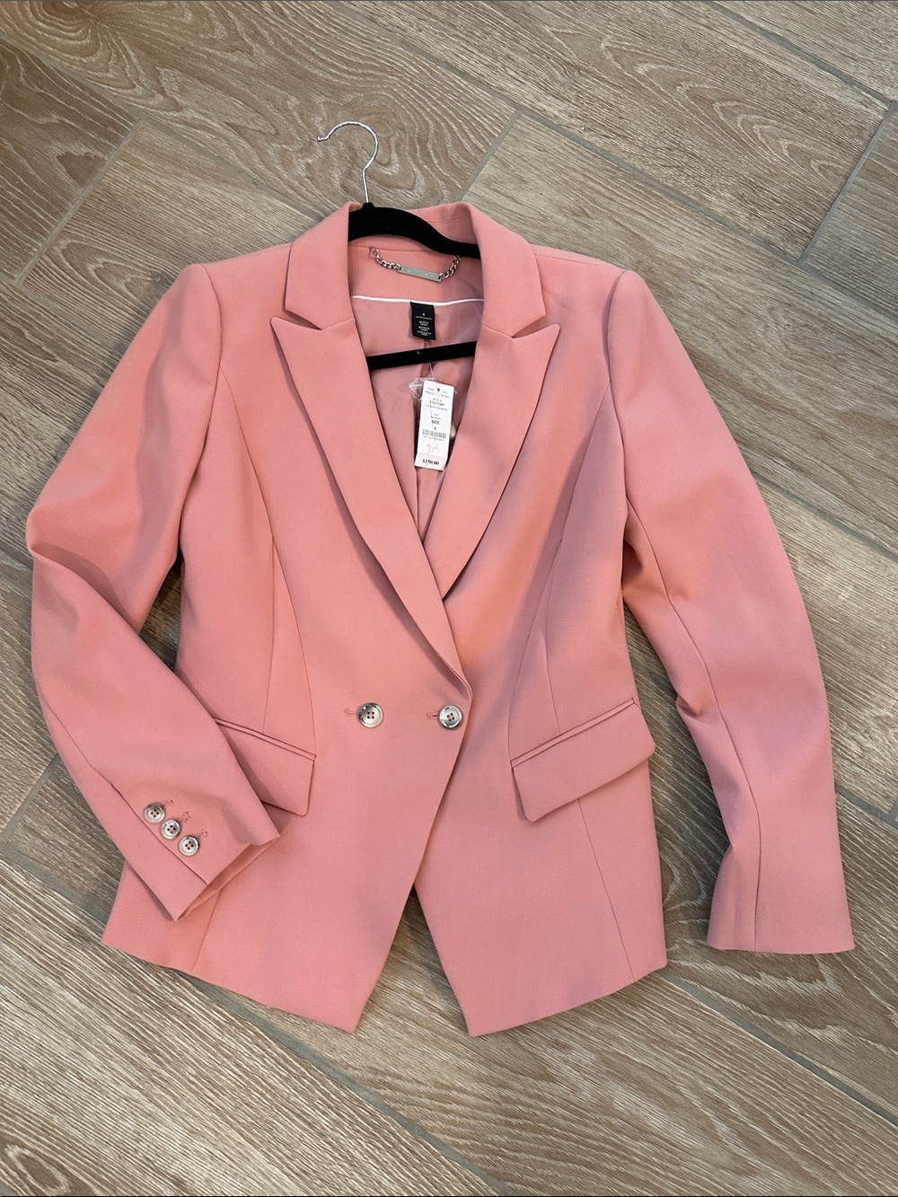 White House Black Market Pink Double-Breasted Blazer